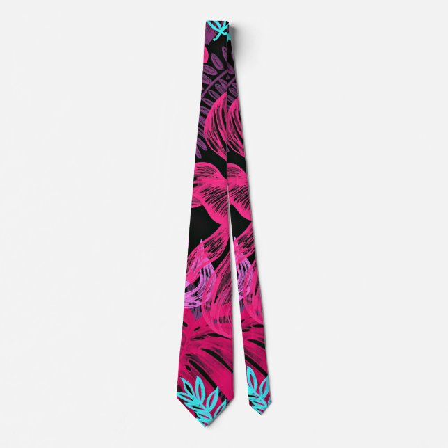 Tropische Pflanze in fetten Farben Krawatte (Vorderseite)