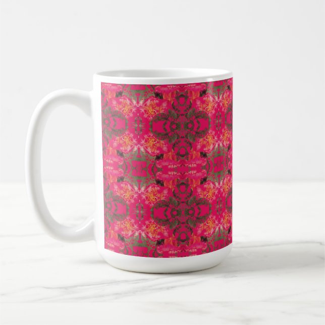 Tropische Pflanze in Rosa Kaffeetasse (Links)