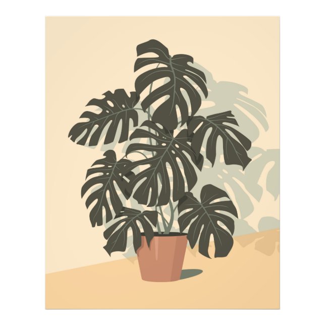 Tropische Pflanze. Monstera Fotodruck (Vorne)
