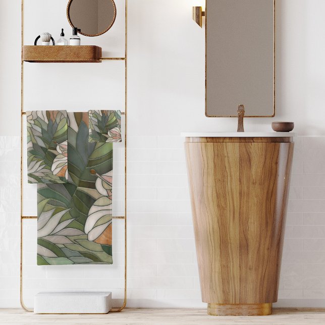 Tropische Pflanze Mosaik Digitale Kunst Badhandtuch Set (Von Creator hochgeladen)