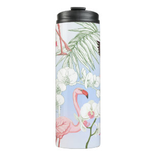 Tropische Pflanze und Blume. Nahtloses Muster, bb Thermosbecher