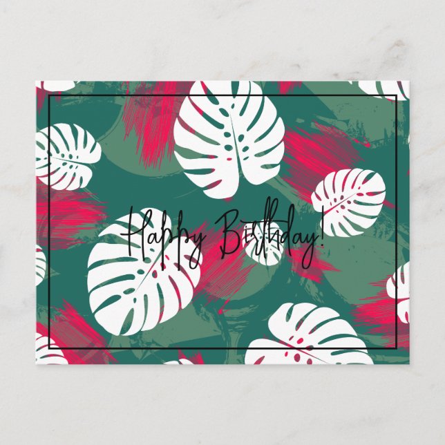 Tropische Pflanze zum Geburtstag Postkarte (Vorderseite)