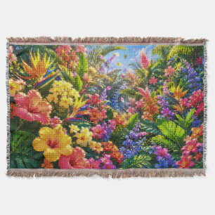 Tropische Pflanzen und Blumen an einem sonnigen Ta Decke