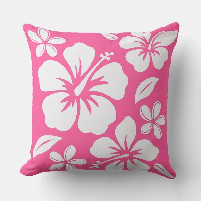 Tropische Pink Beach Blume Kissen (Vorderseite)
