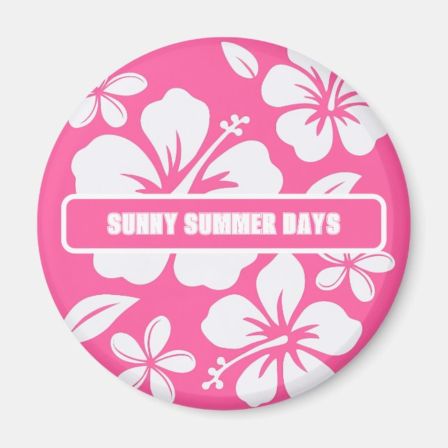 Tropische Pink Beach Blume Magnet (Vorne)