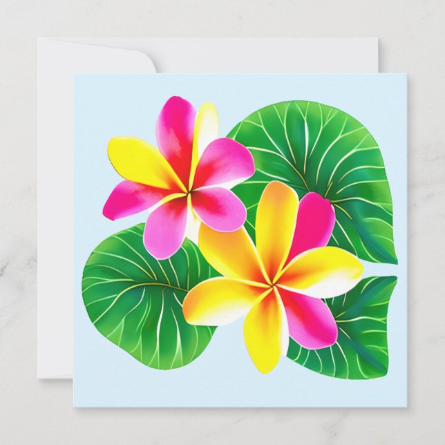 Tropische Plumeria-Blume Einladung (Vorderseite)