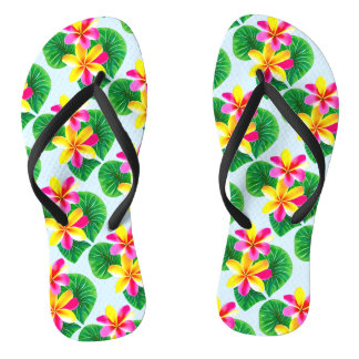 Tropische Plumeria-Blume Flip Flops