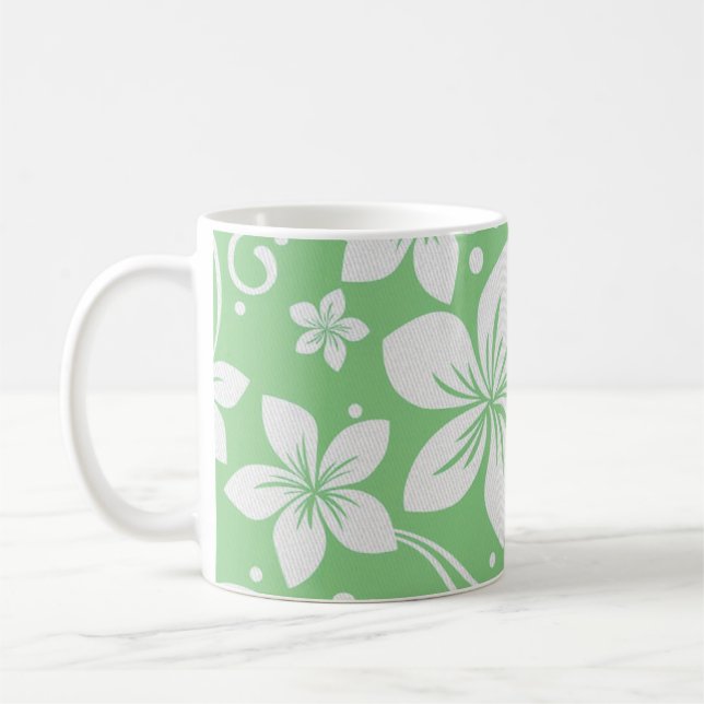 Tropische Plumeria-Blume grün n Kaffeetasse (Links)