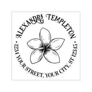 Tropische Plumeria Blume Name Rücksendeadresse Permastempel