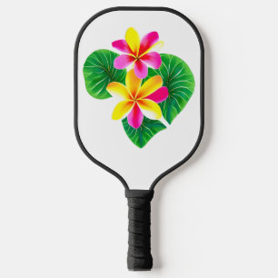 Tropische Plumeria-Blume Pickleball Schläger