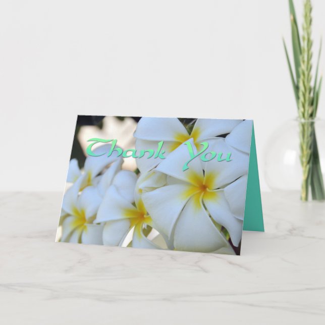 Tropische Plumeria Danke Karte (Vorderseite)