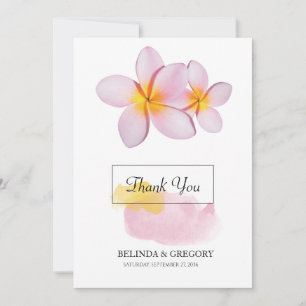 Tropische Plumeria Frangipani Wedding Dankeskarte