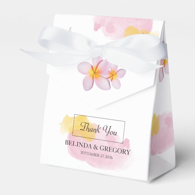 Tropische Plumeria Frangipani Wedding Geschenkschachtel (Vorderseite)
