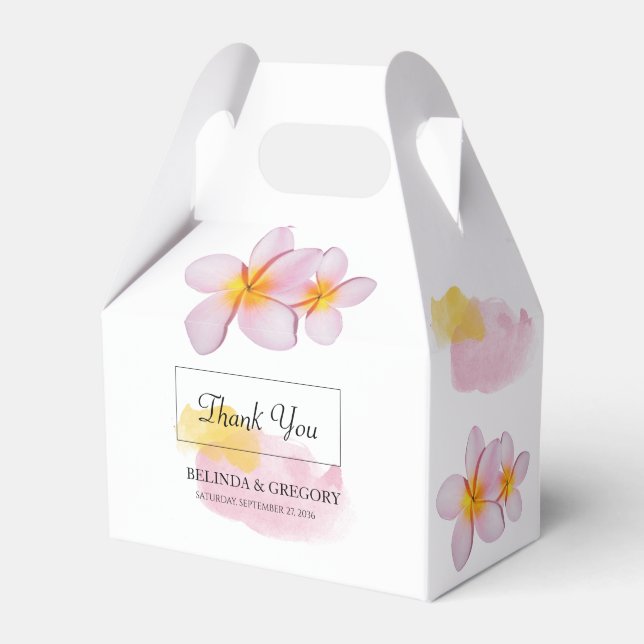 Tropische Plumeria Frangipani Wedding Geschenkschachtel (Vorderseite)