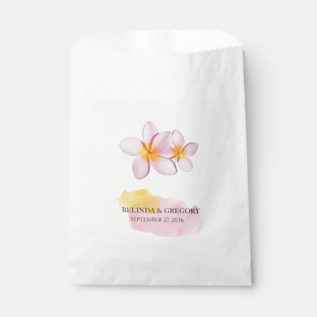 Tropische Plumeria Frangipani Wedding Geschenktütchen (Vorderseite)