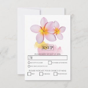 Tropische Plumeria Frangipani Wedding RSVP Cards Karte