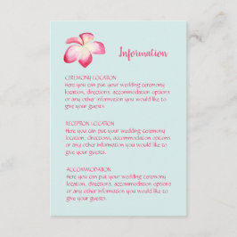 Tropische Plumeria Hochzeitskarte Begleitkarte