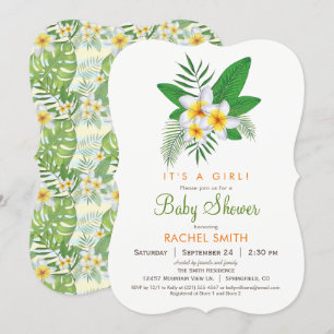 Tropische Plumeria Kinderdusche Einladung