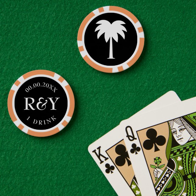 Tropische Poker Chips für Getränke und mehr (Pokertisch (doppelt))