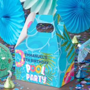 Tropische Poolparty zum Geburtstag Geschenkschachtel