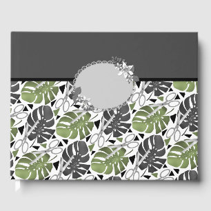 Tropische Print Monstera Leaves Gästebuch