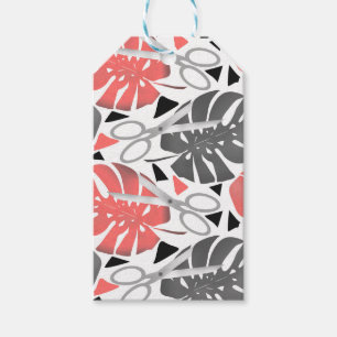 Tropische Print Monstera Leaves Geschenkanhänger