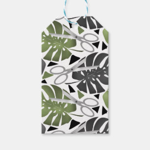 Tropische Print Monstera Leaves Geschenkanhänger