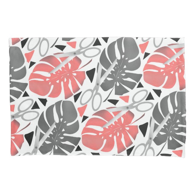 Tropische Print Monstera Leaves Kissenbezug (Vorderseite)