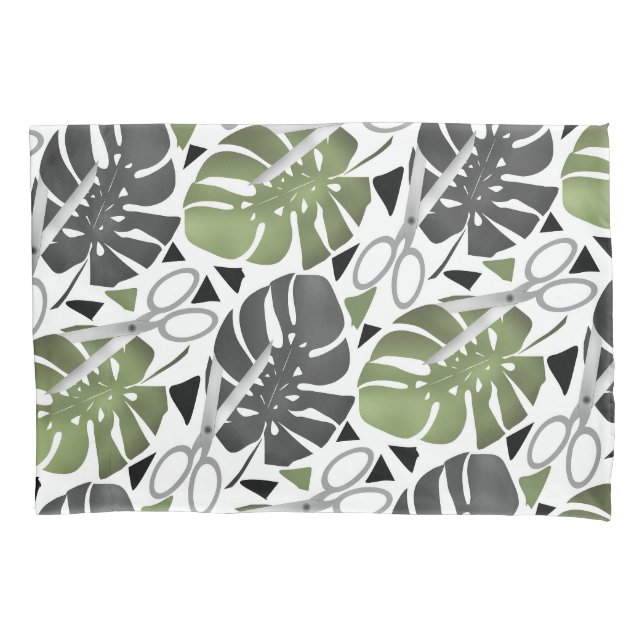 Tropische Print Monstera Leaves Kissenbezug (Vorderseite)
