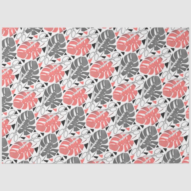 Tropische Print Monstera Leaves Seidenpapier (Vorderseite)