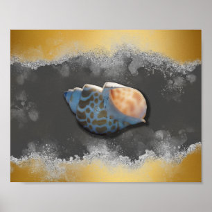 Tropische Printable Art aus Gold und Weiß Poster