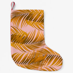 Tropische realistische Blätter Muster Trendy Fashi Kleiner Weihnachtsstrumpf