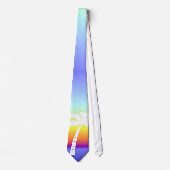 Tropische Regenbogenpalme Krawatte (Vorderseite)