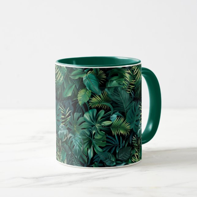 Tropische Regenwald-Blätter Tasse (VorderseiteRechts)