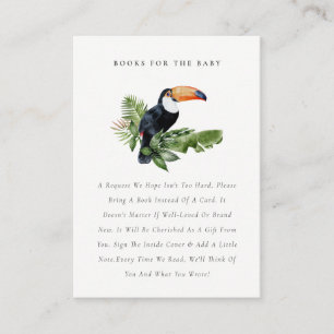 Tropische Regenwald-Tukan-Bücher für Baby Shower Begleitkarte