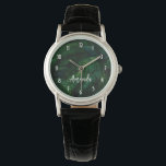 Tropische Regenwaldblätterblätterung Armbanduhr<br><div class="desc">Eine Armbanduhr mit großen grünen Blätter,  die in einem tropischen Regenwald zu finden sind.</div>