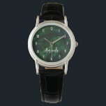 Tropische Regenwaldblätterblätterung Armbanduhr<br><div class="desc">Eine Armbanduhr mit großen grünen Blätter,  die in einem tropischen Regenwald zu finden sind.</div>