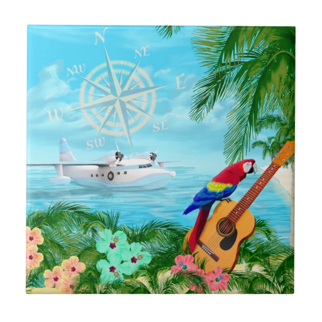 Tropische Reisen Fliese (Vorderseite)