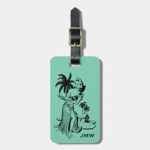 Tropische Retro hawaiische Hula Gepäckanhänger