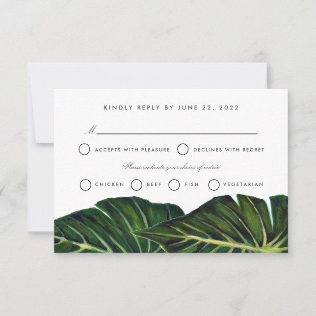 Tropische Romantik II RSVP Karte (Vorderseite)