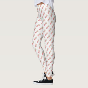 Tropische   rosa Ananas Leggings