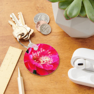 Tropische rosa Blütenfotografie Schlüsselanhänger
