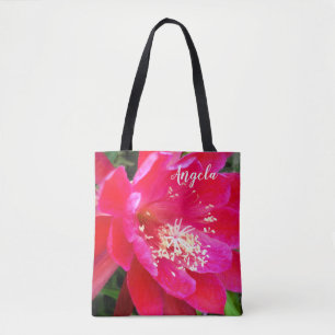 Tropische rosa Blütenfotografie Tasche