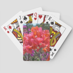 Tropische rosa Bougainvillea Inselblumen Spielkarten