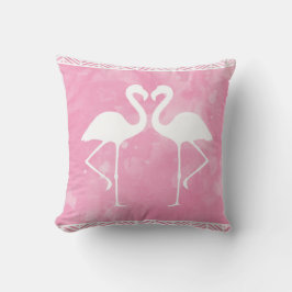 Tropische rosa Flamingowatercolor-Silhouette Kissen