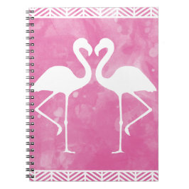 Tropische rosa Flamingowatercolor-Silhouette Notizblock