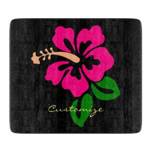 Tropische rosa Hibiskus-Blume Thunder_Cove Schneidebrett
