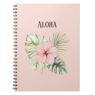 Tropische rosa Hibiskus-Blütenblätter Aloha Notizblock