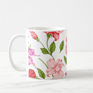 Tropische rosa Hibiskus Botanische Kunst Kaffeetas Kaffeetasse