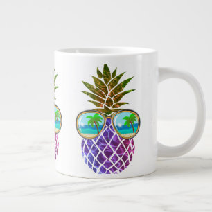 Tropische rosa lila Ananas Jumbo-Tasse